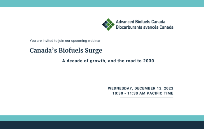 Webinar: Canada's Biofuels Surge: A decade of growth, and the road to 2030