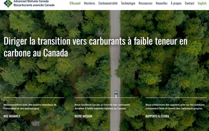 Advanced Biofuels Canada website now in French, English